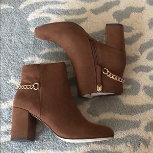 Just Fab Cognac Booties